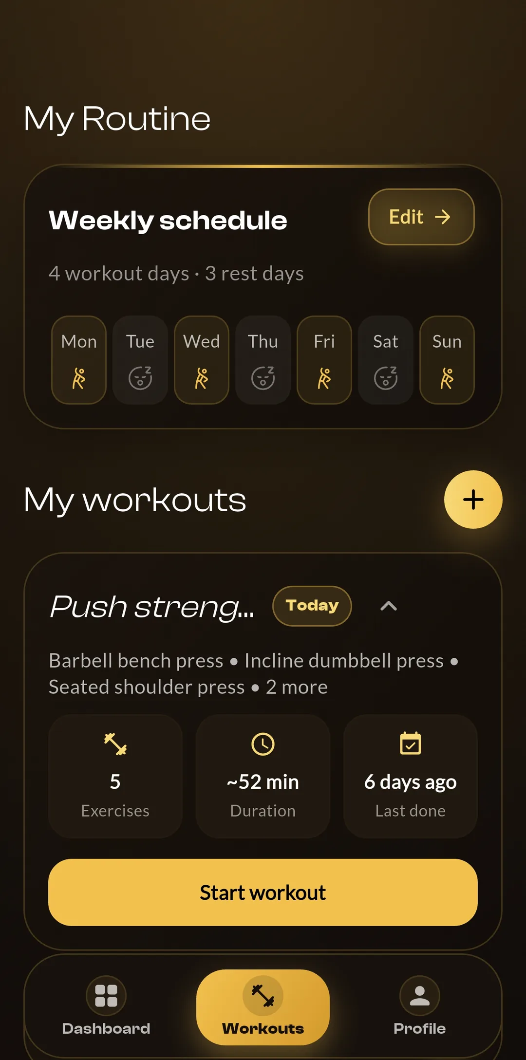 RepTrack my routine and workout list